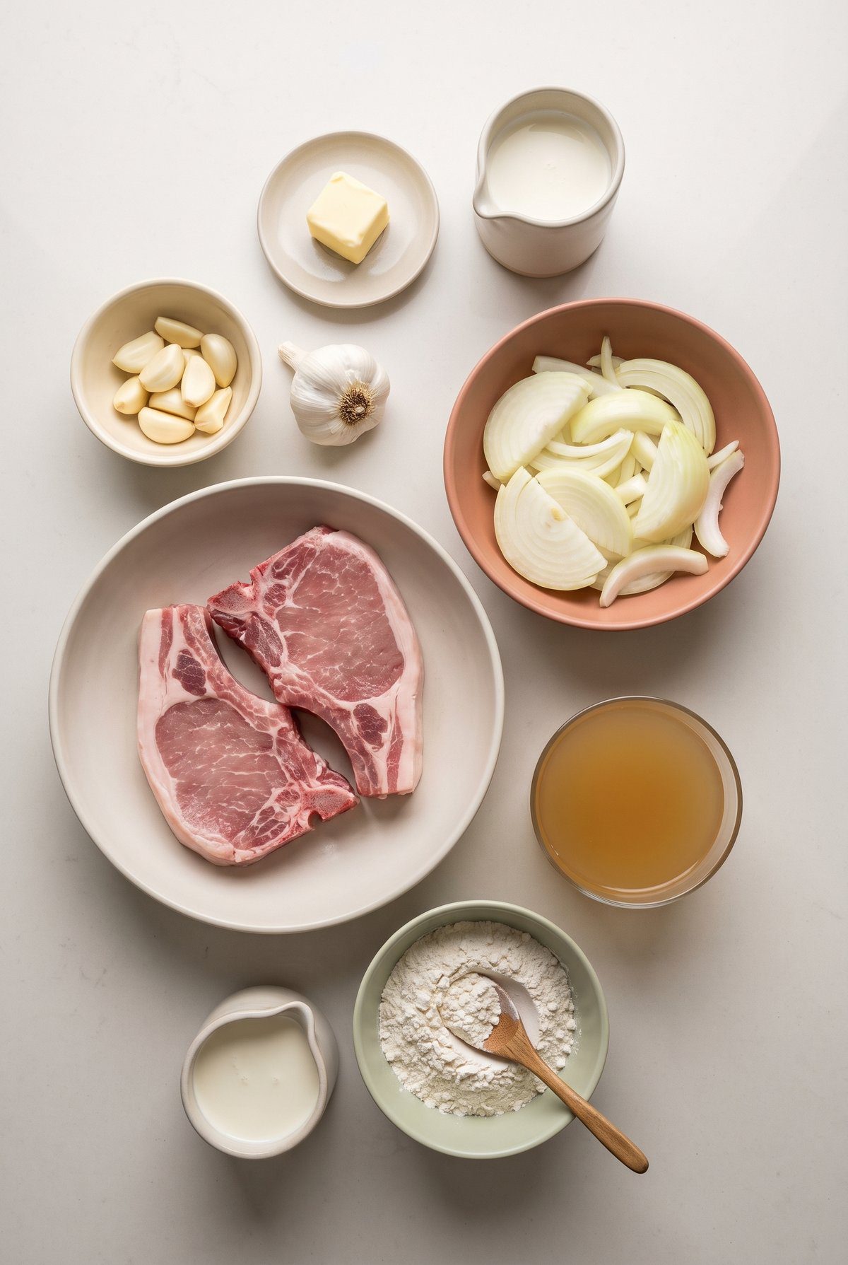 Ingredients for Smothered Pork Chops