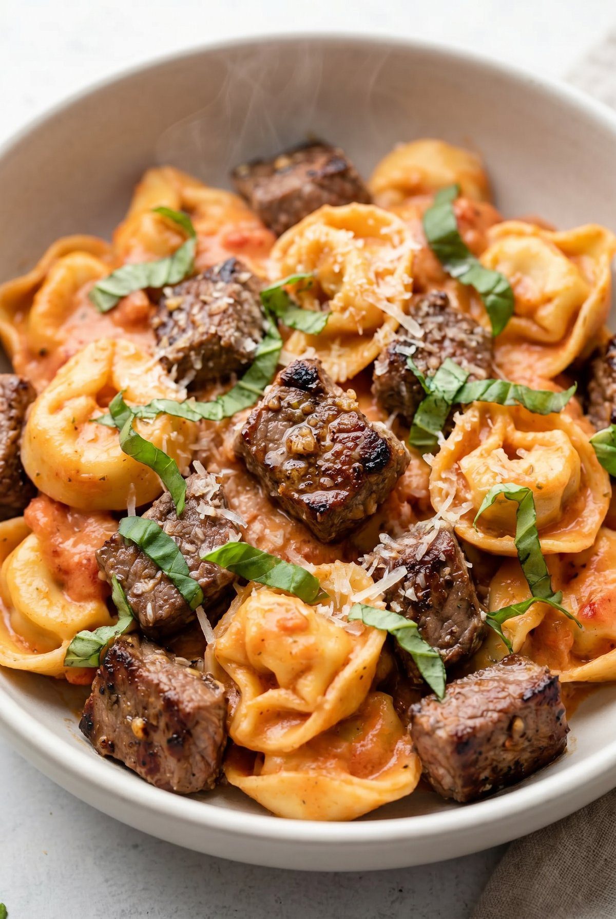 Close-up of Steak Tortellini