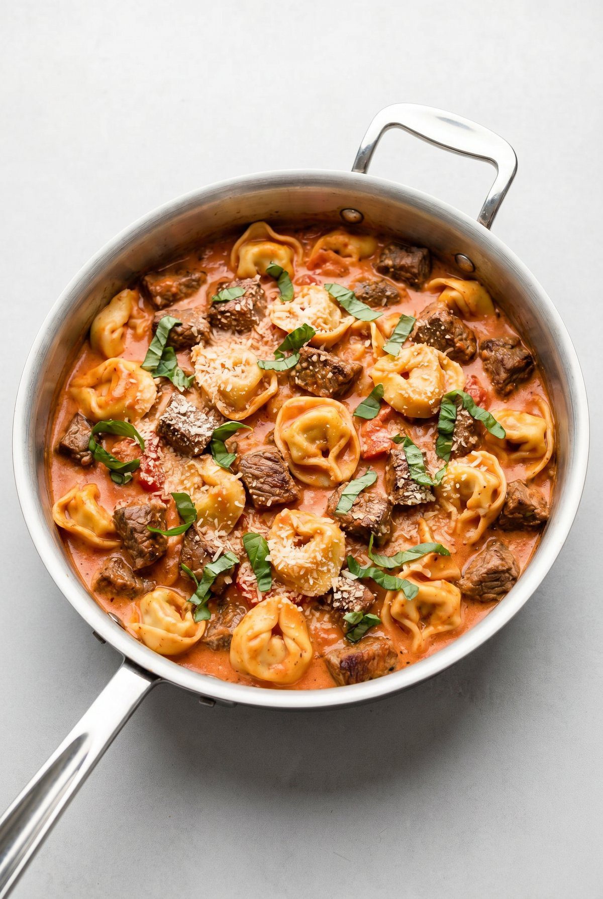 Steak Tortellini ready to serve