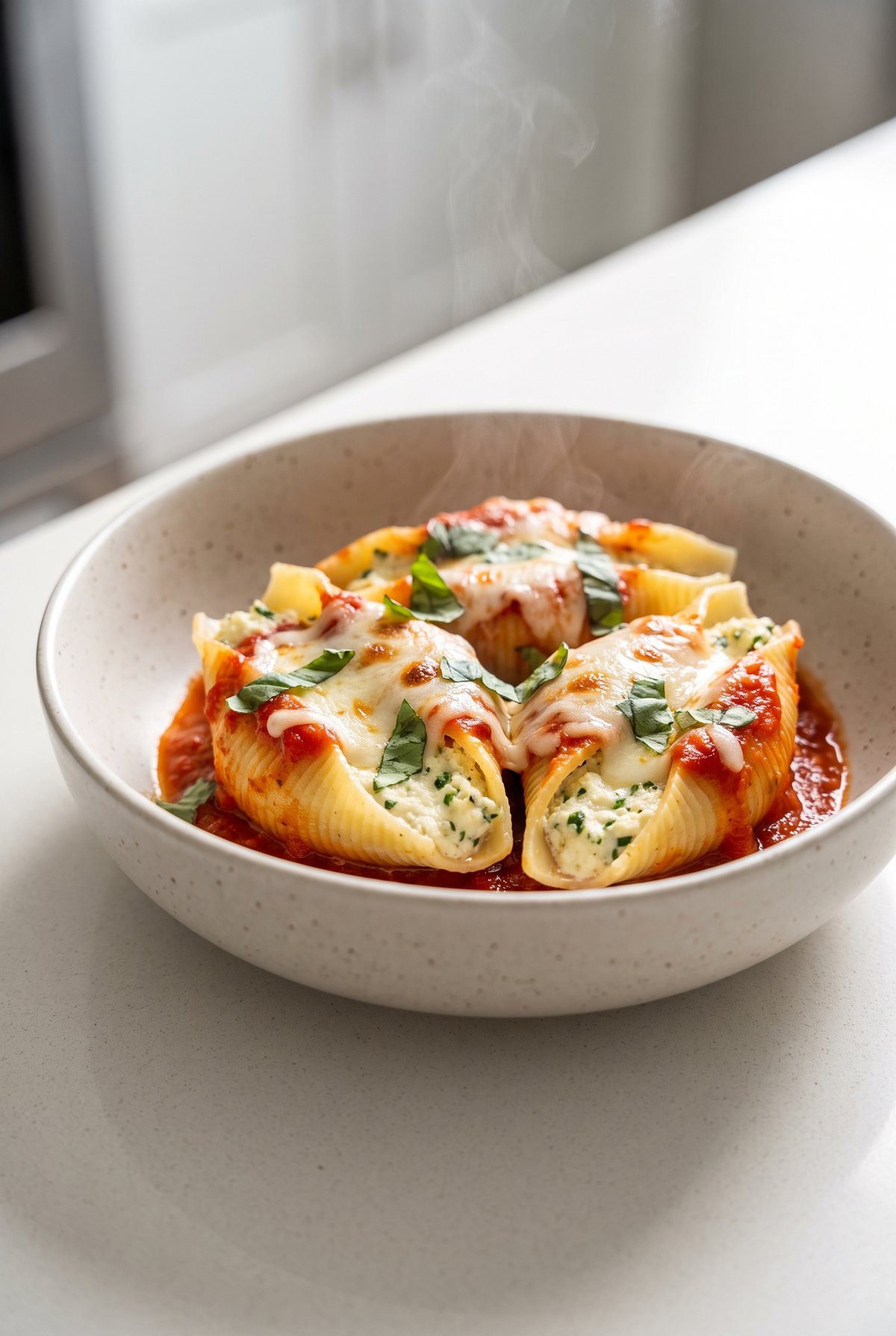 Stuffed Shells served and ready to eat