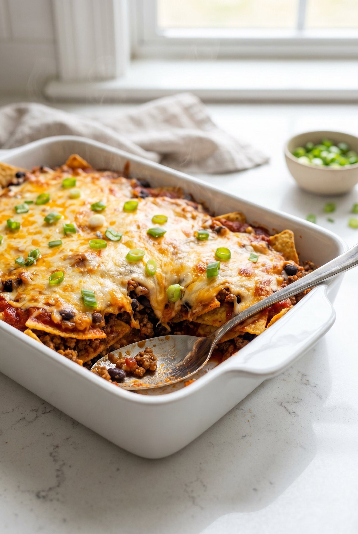 Taco Casserole ready to serve