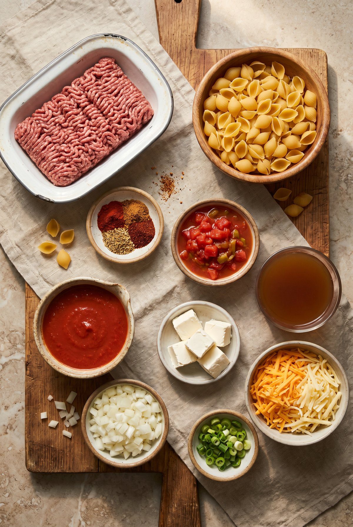 Ingredients for Taco Pasta