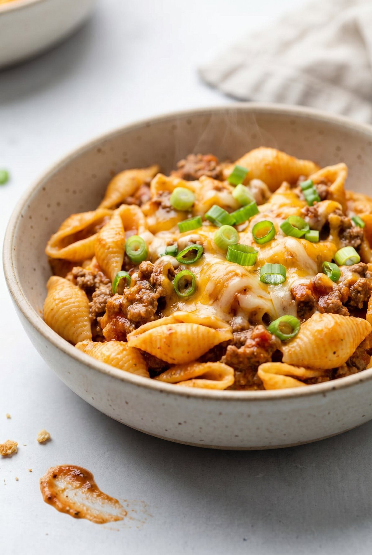 Taco Pasta served and ready to eat