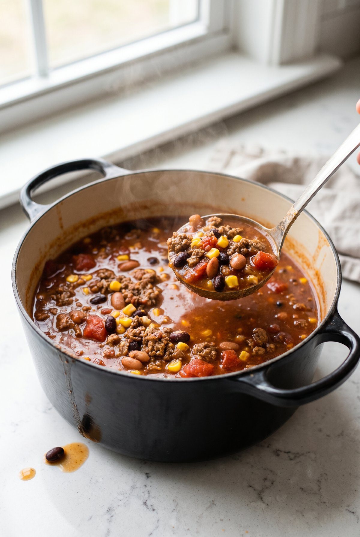 Taco Soup ready to serve