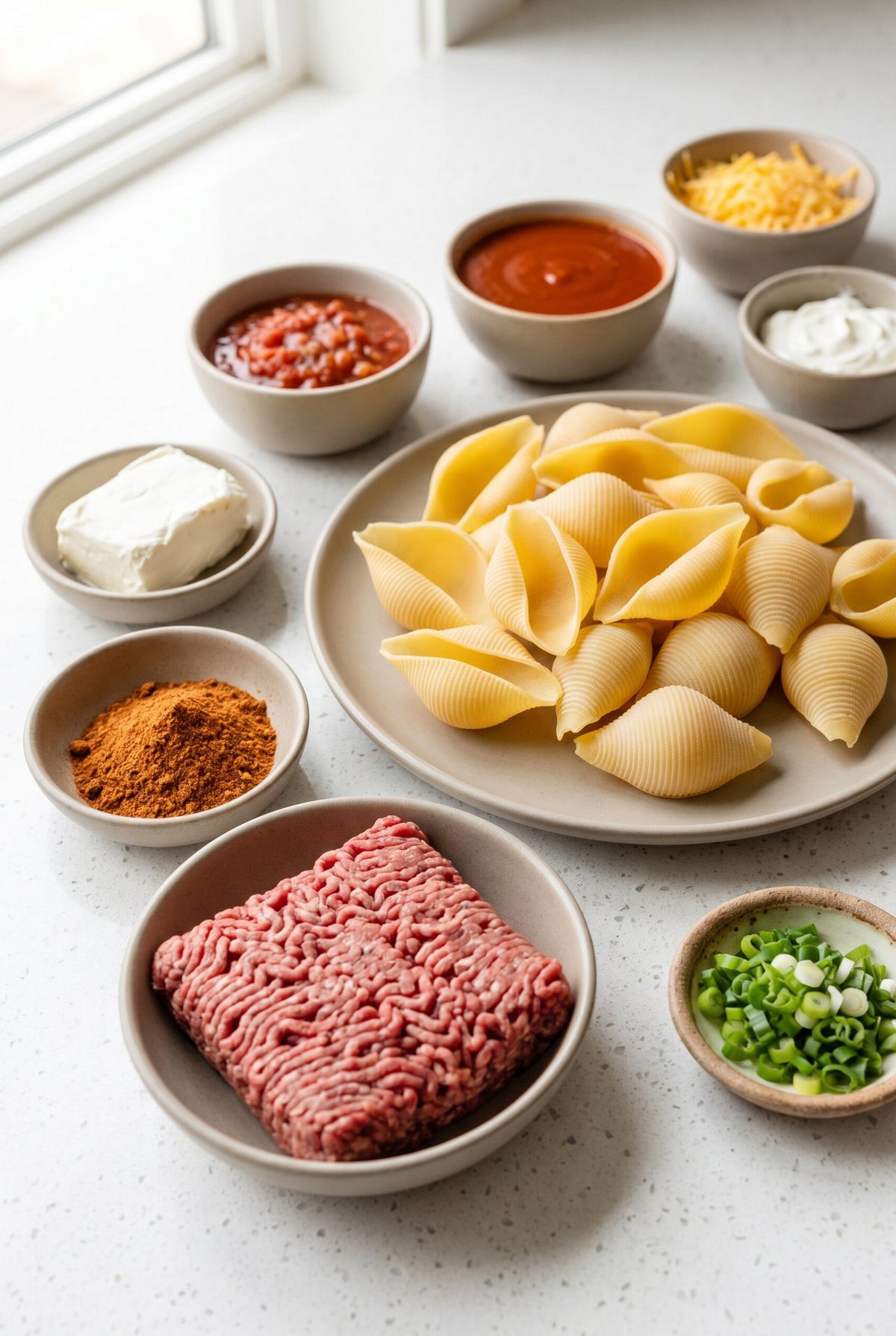 Ingredients for Taco Stuffed Shells
