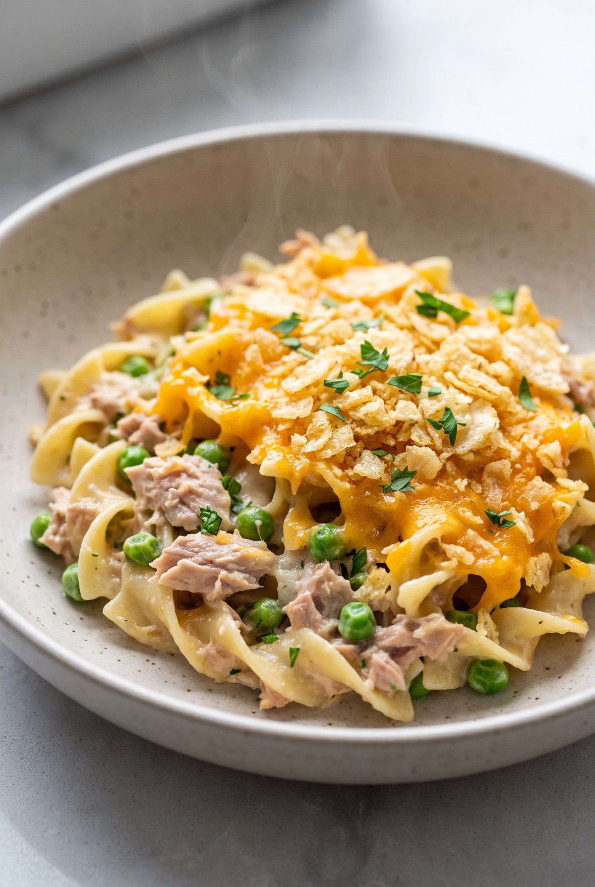 Tuna Casserole served and ready to eat