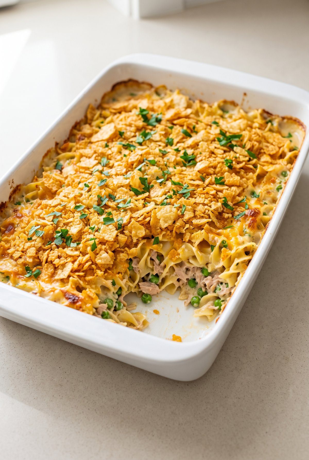Tuna Casserole ready to serve