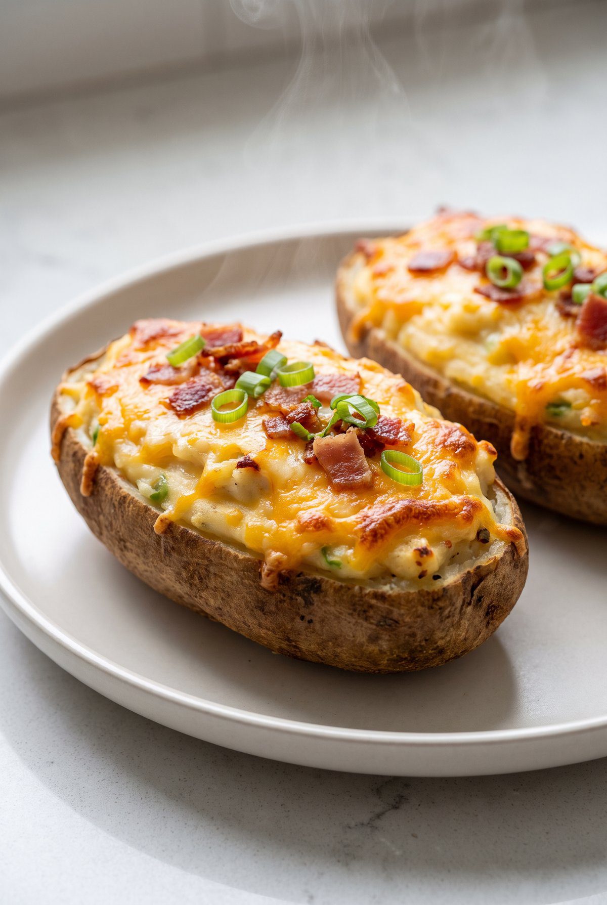 Close-up of Twice Baked Potatoes