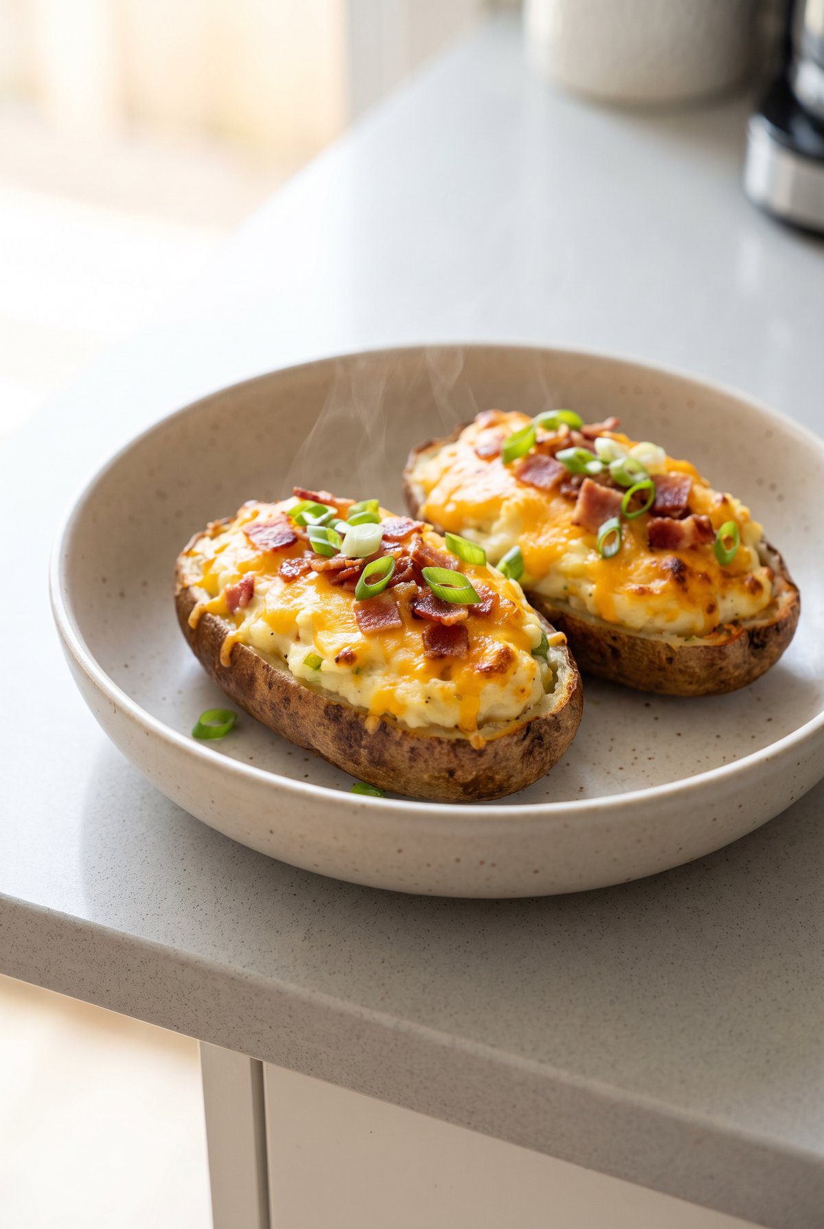 Twice Baked Potatoes ready to serve