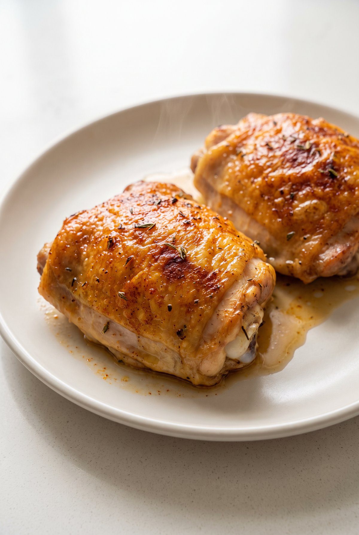 Close-up of Baked Chicken Thighs