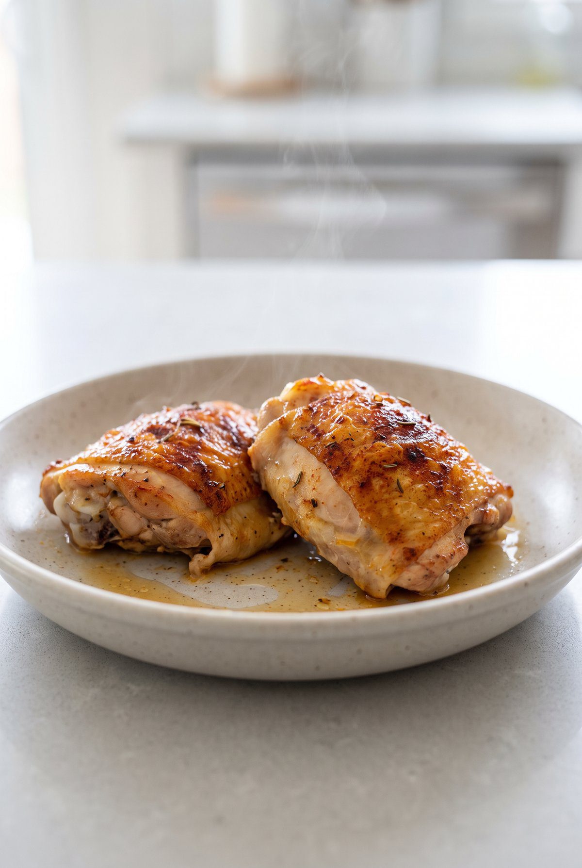 Baked Chicken Thighs ready to serve