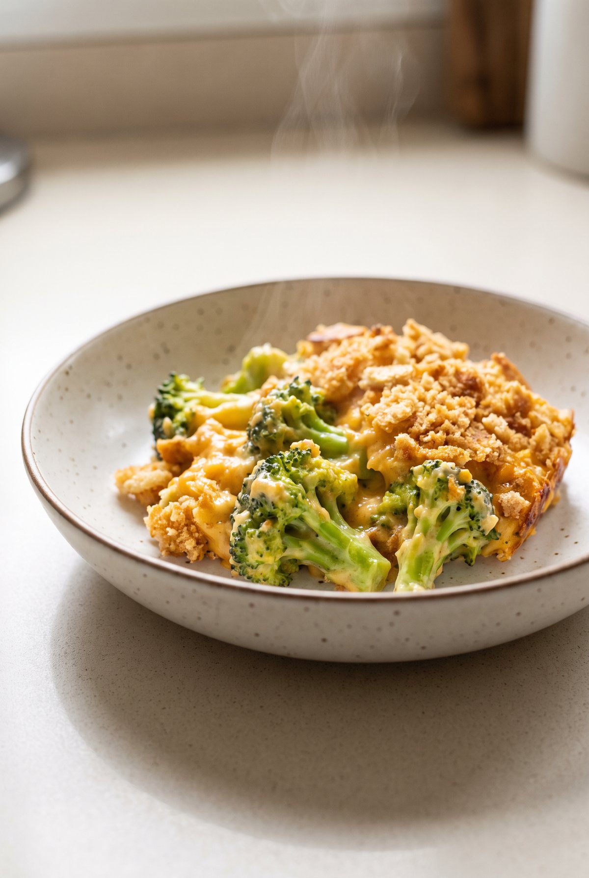 Broccoli Casserole served and ready to eat