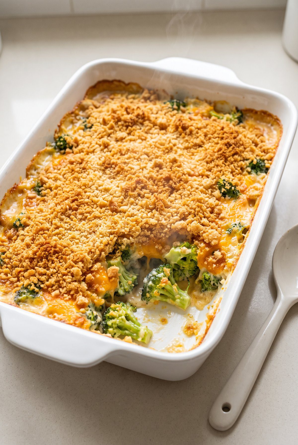 Broccoli Casserole ready to serve