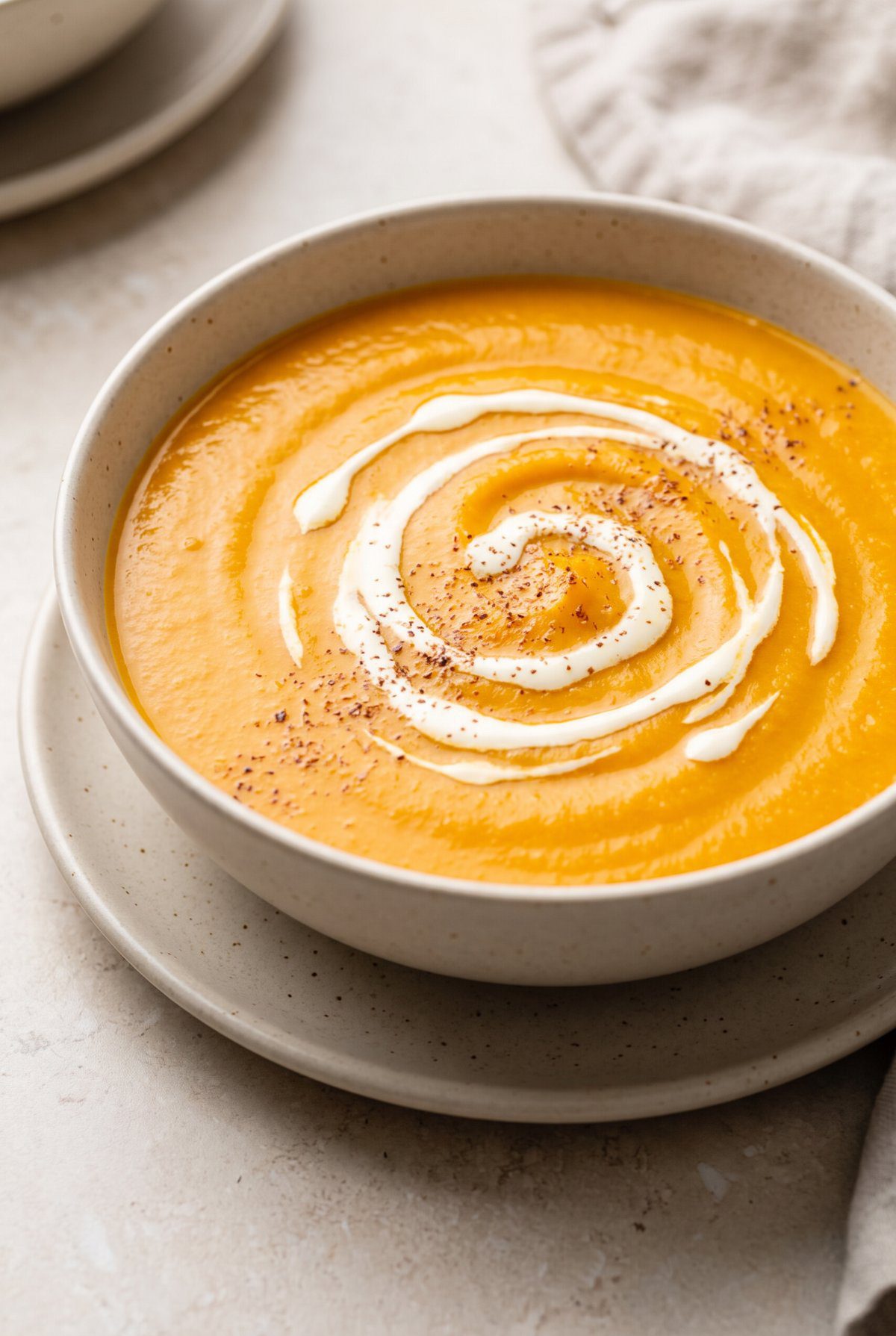 Butternut Squash Soup ready to serve