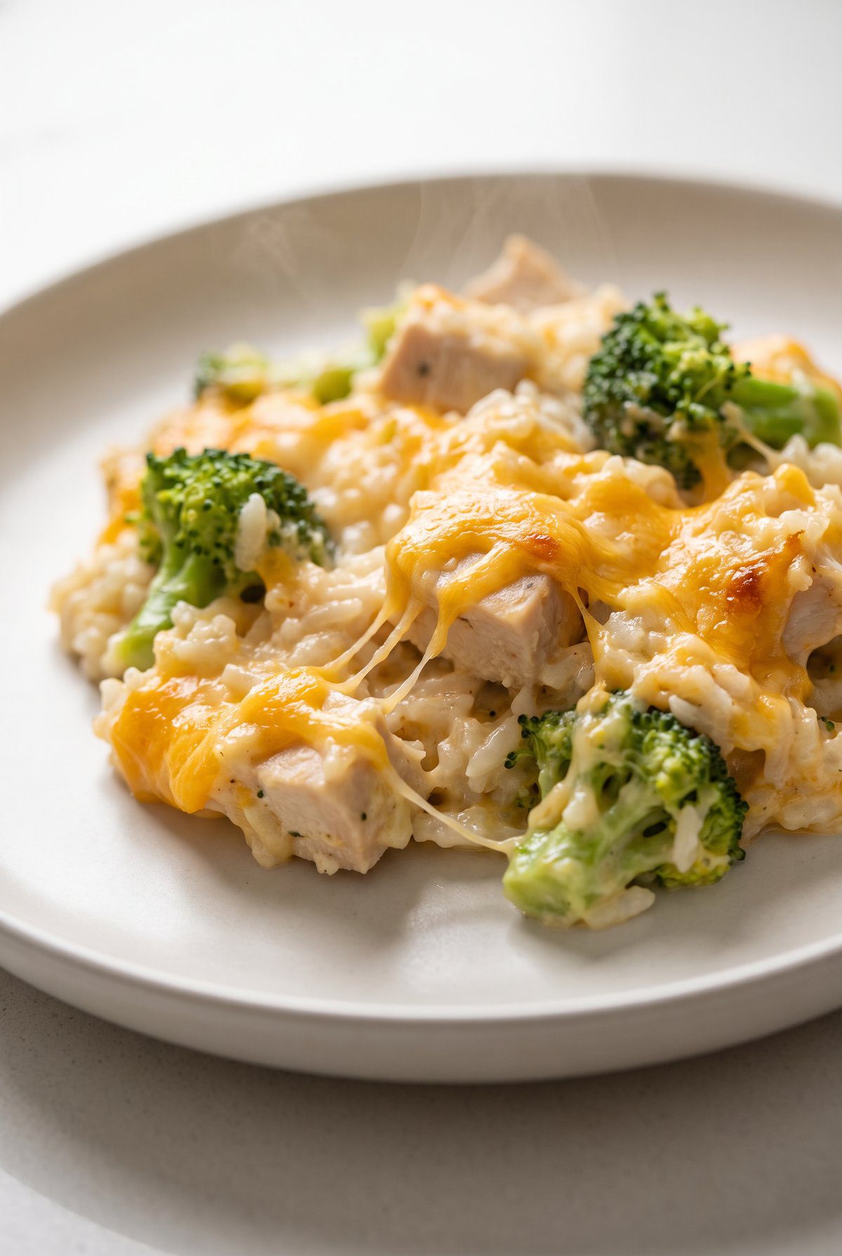 Close-up of Chicken Broccoli Rice Casserole