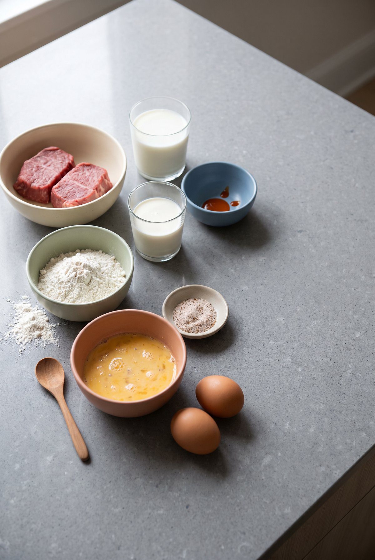Ingredients for Chicken Fried Steak