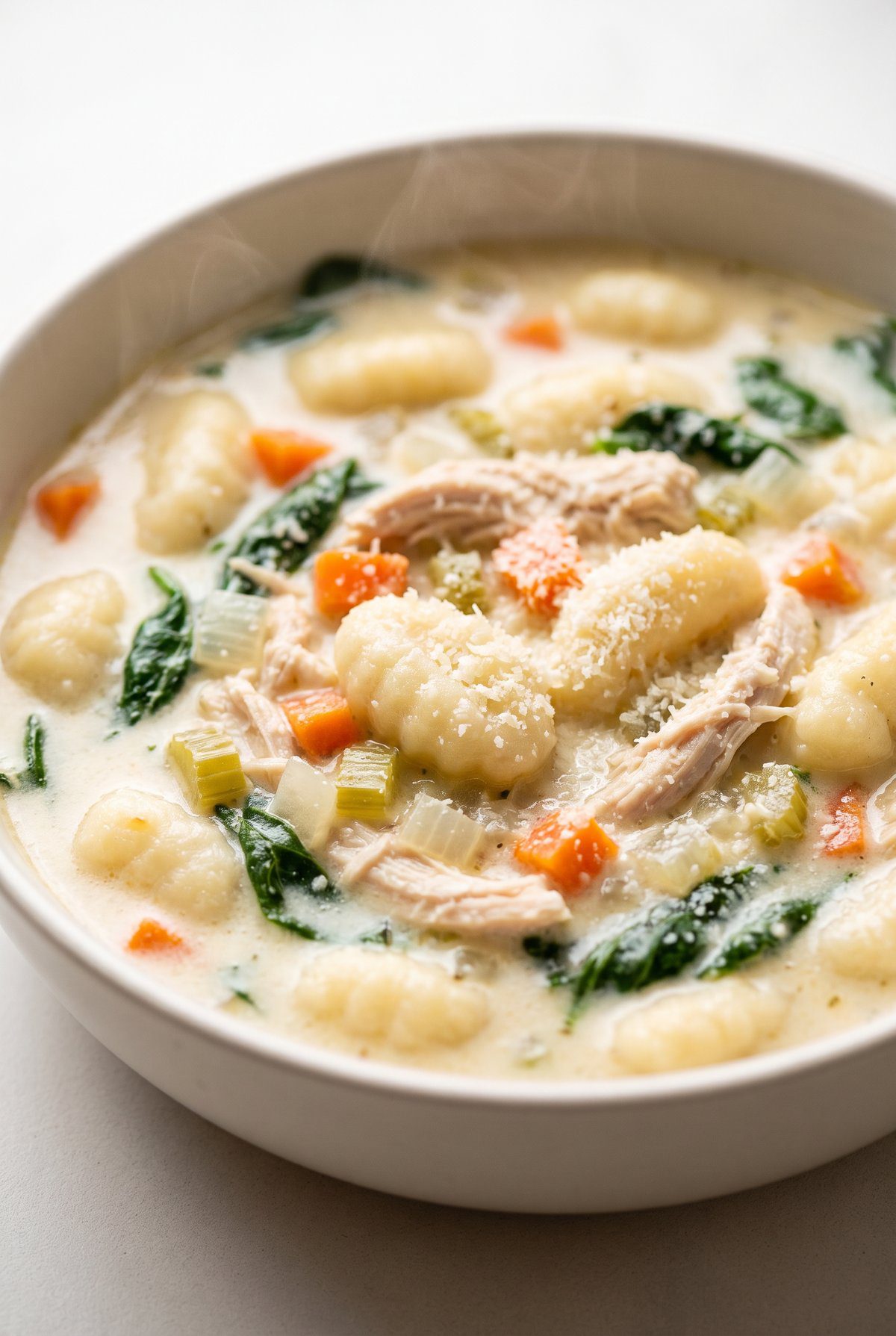 Close-up of Chicken Gnocchi Soup