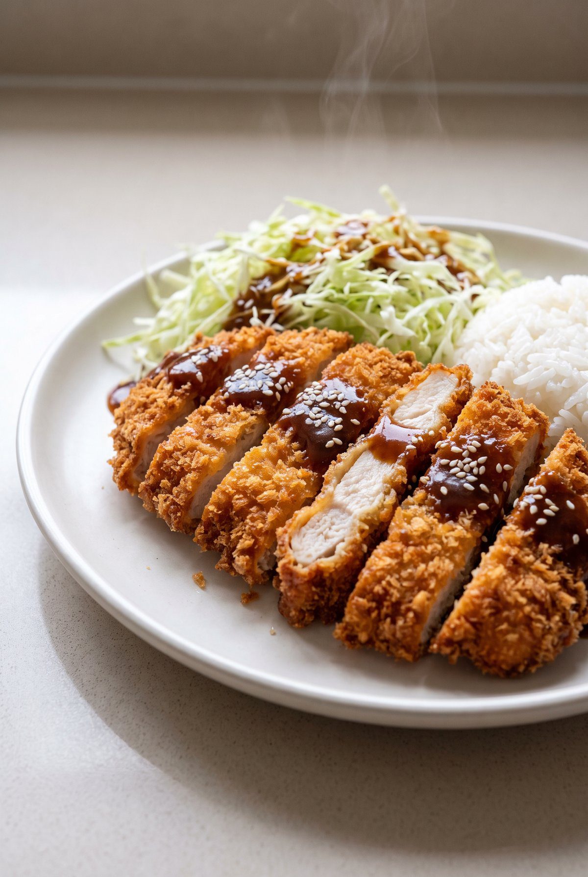 Close-up of Chicken Katsu