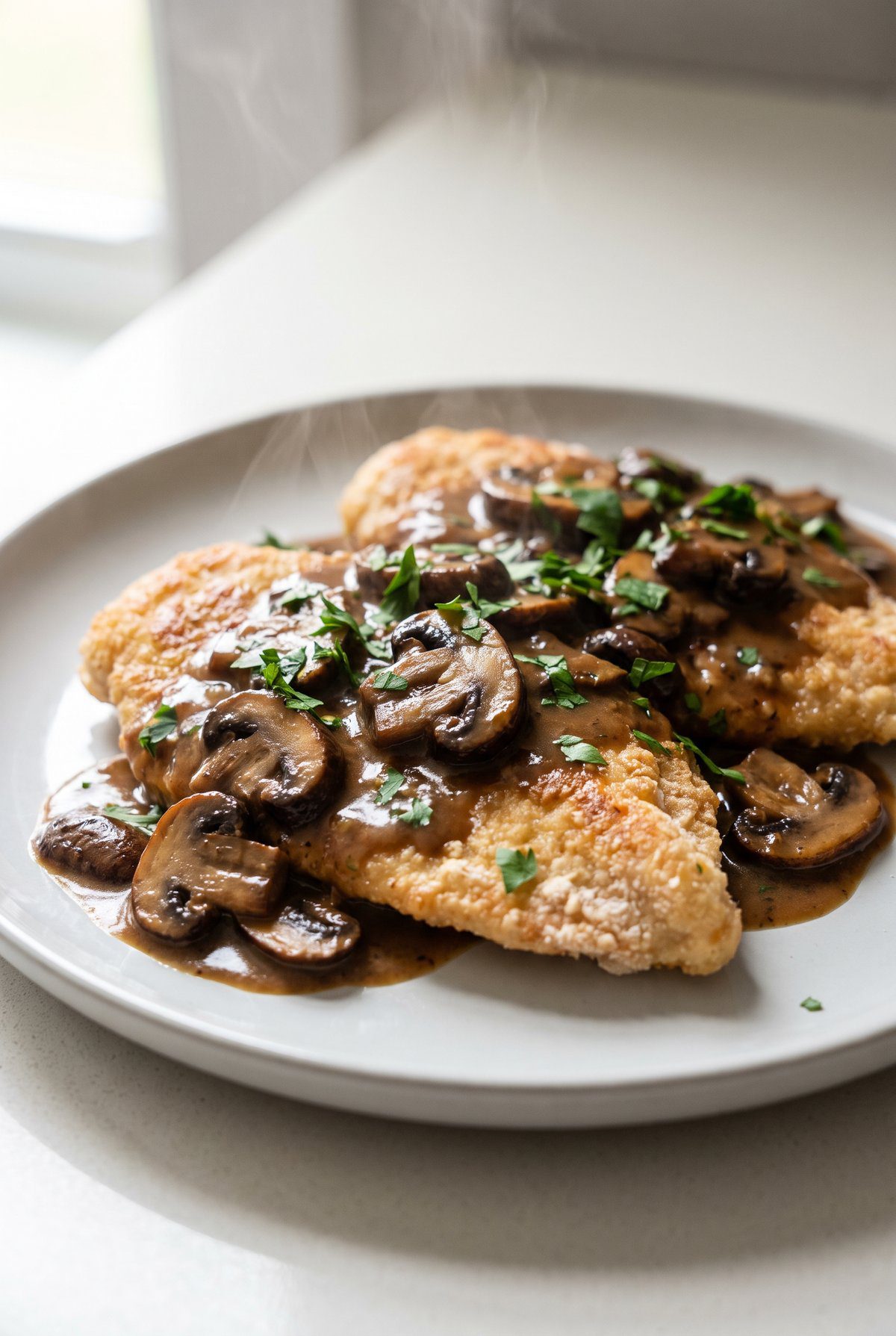 Close-up of Chicken Marsala