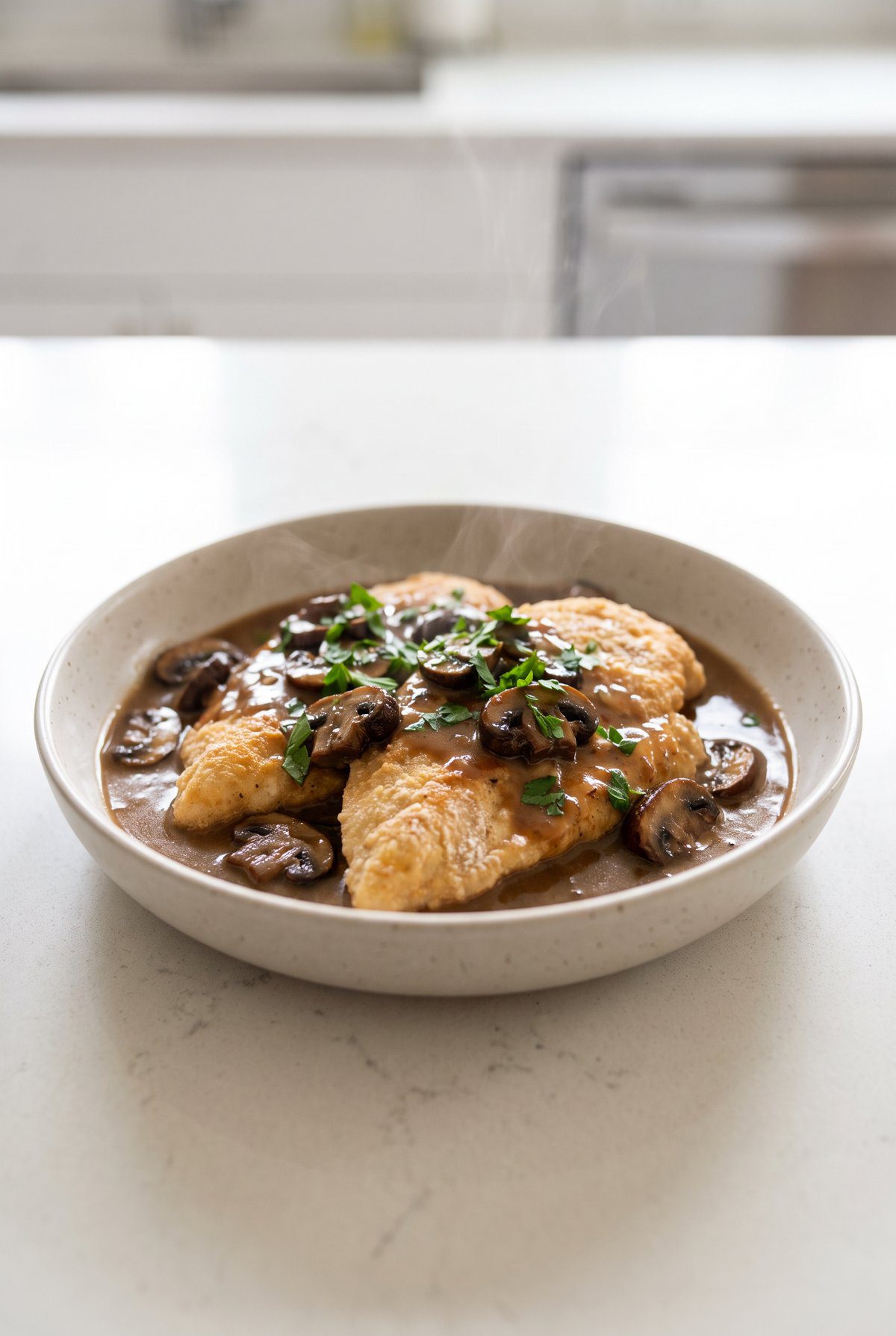 Chicken Marsala ready to serve