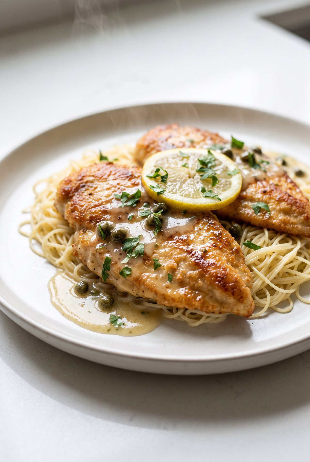 Close-up of Chicken Piccata