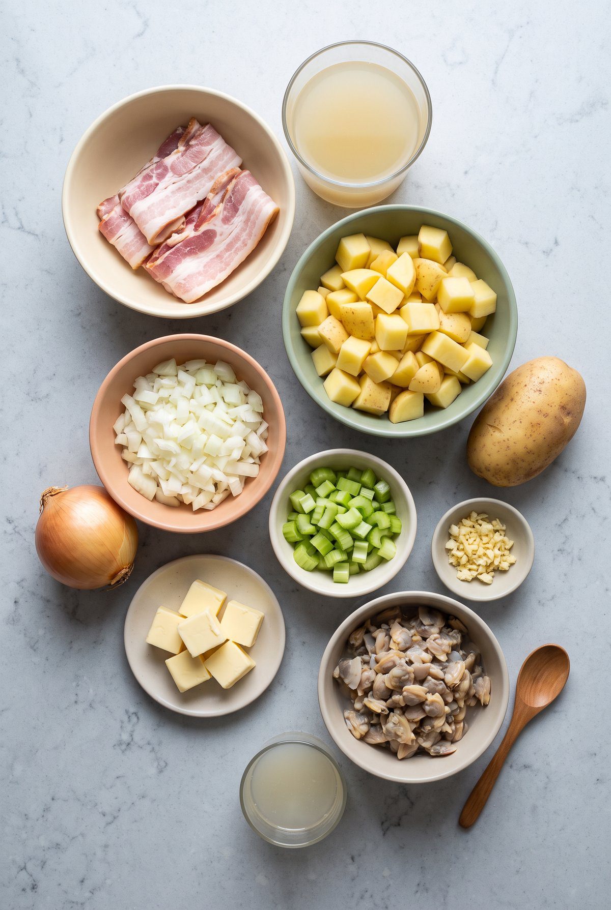 Ingredients for Clam Chowder