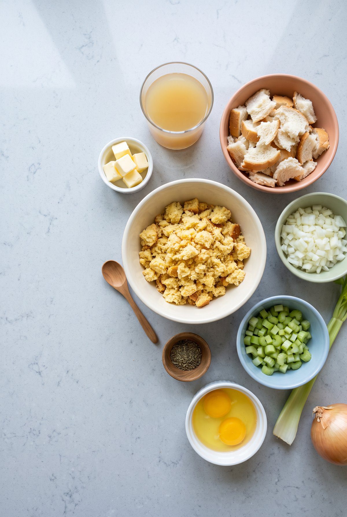 Ingredients for Cornbread Dressing