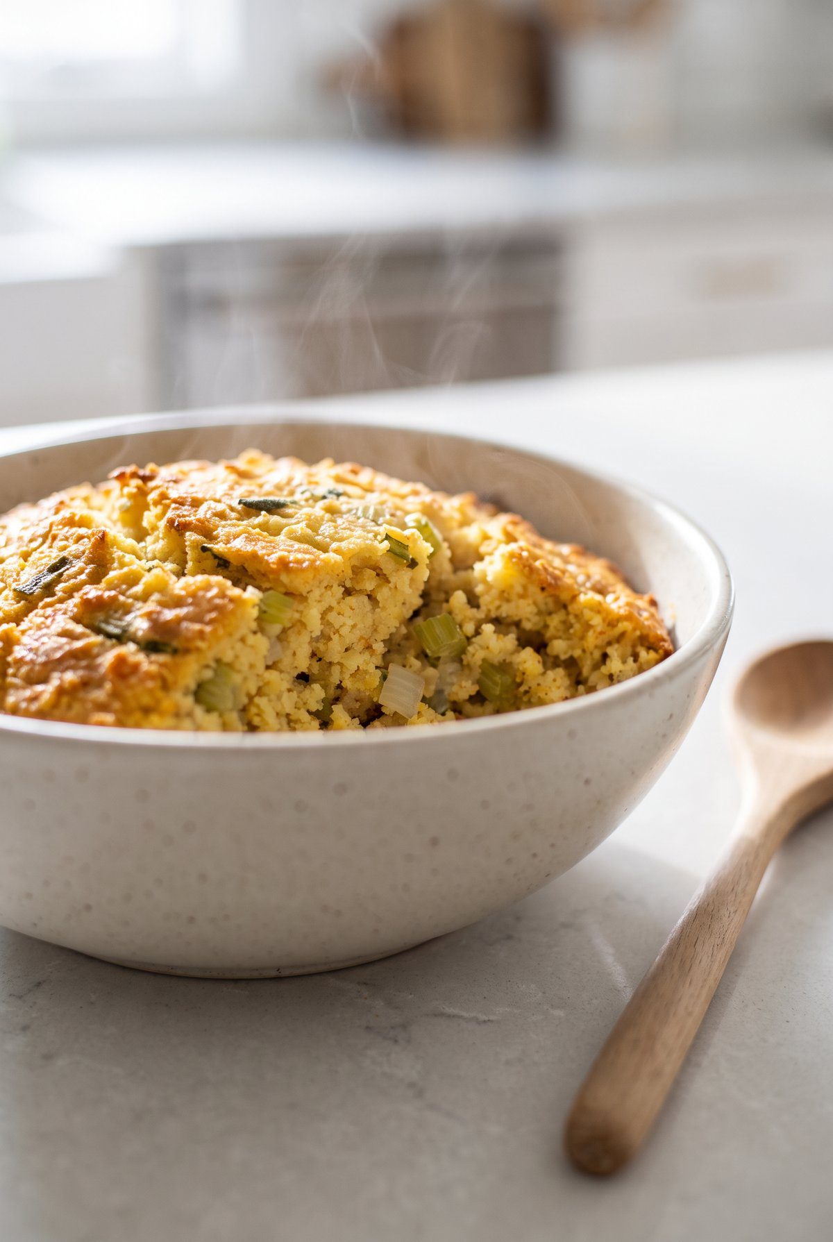 Cornbread Dressing served and ready to eat