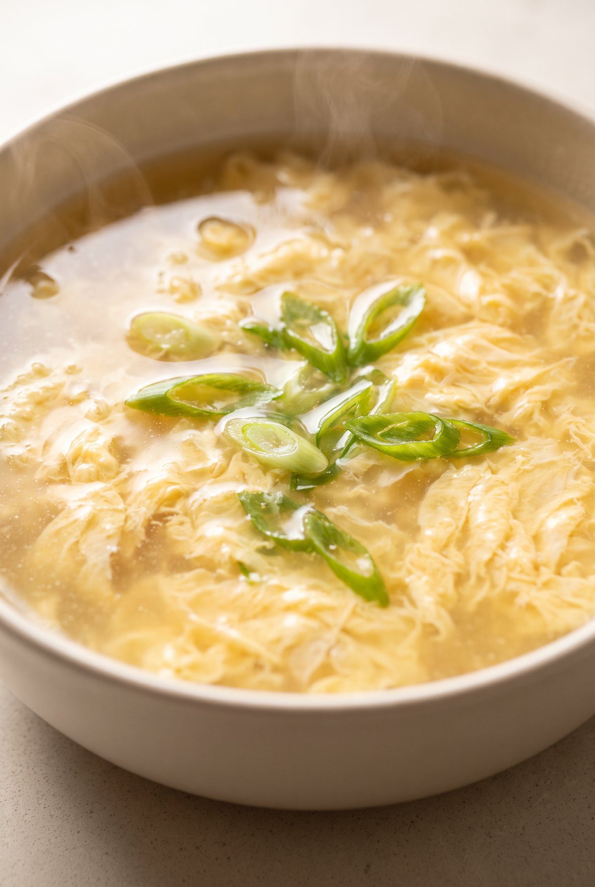 Close-up of Egg Drop Soup