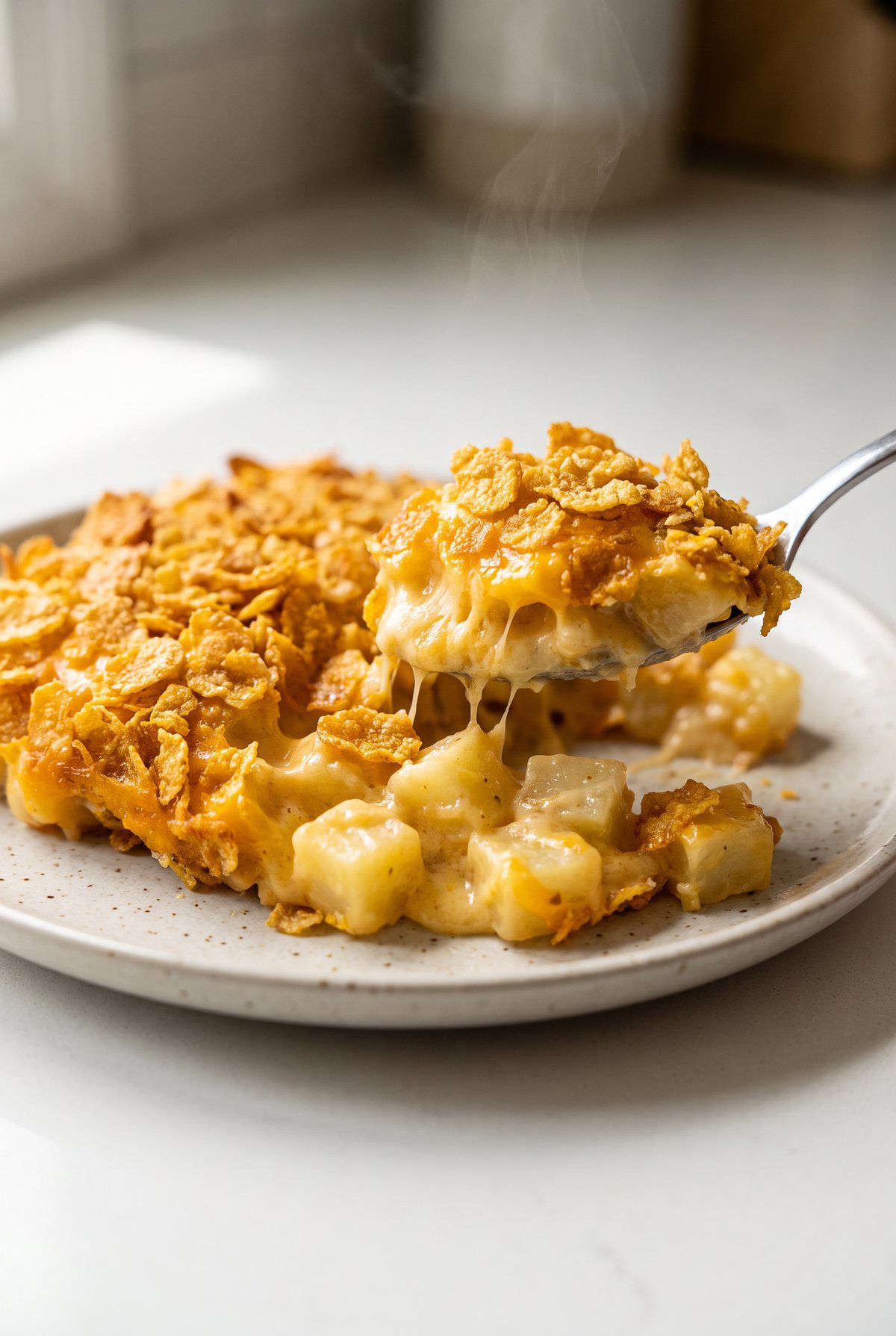 Funeral Potatoes served and ready to eat
