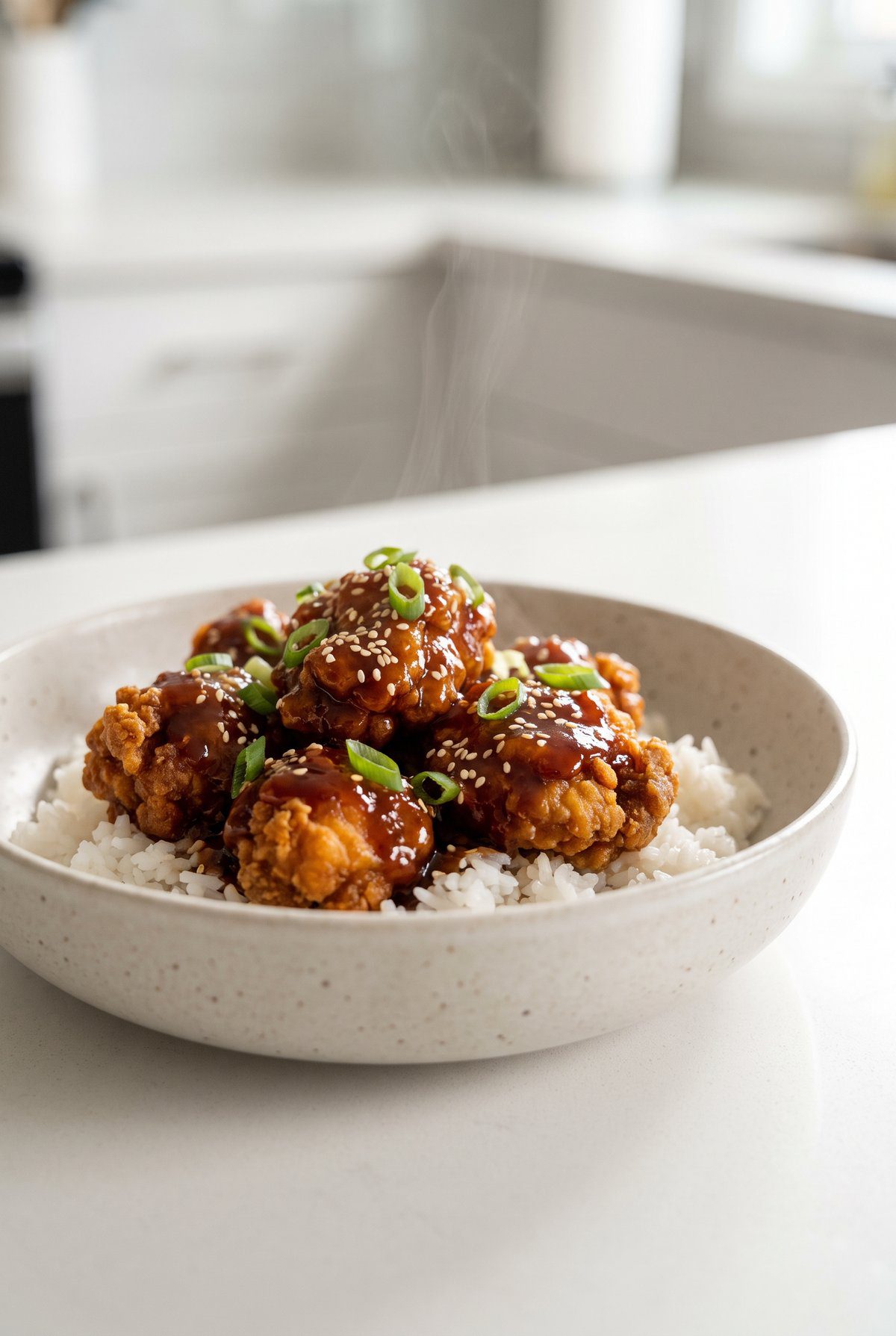 General Tso Chicken served and ready to eat