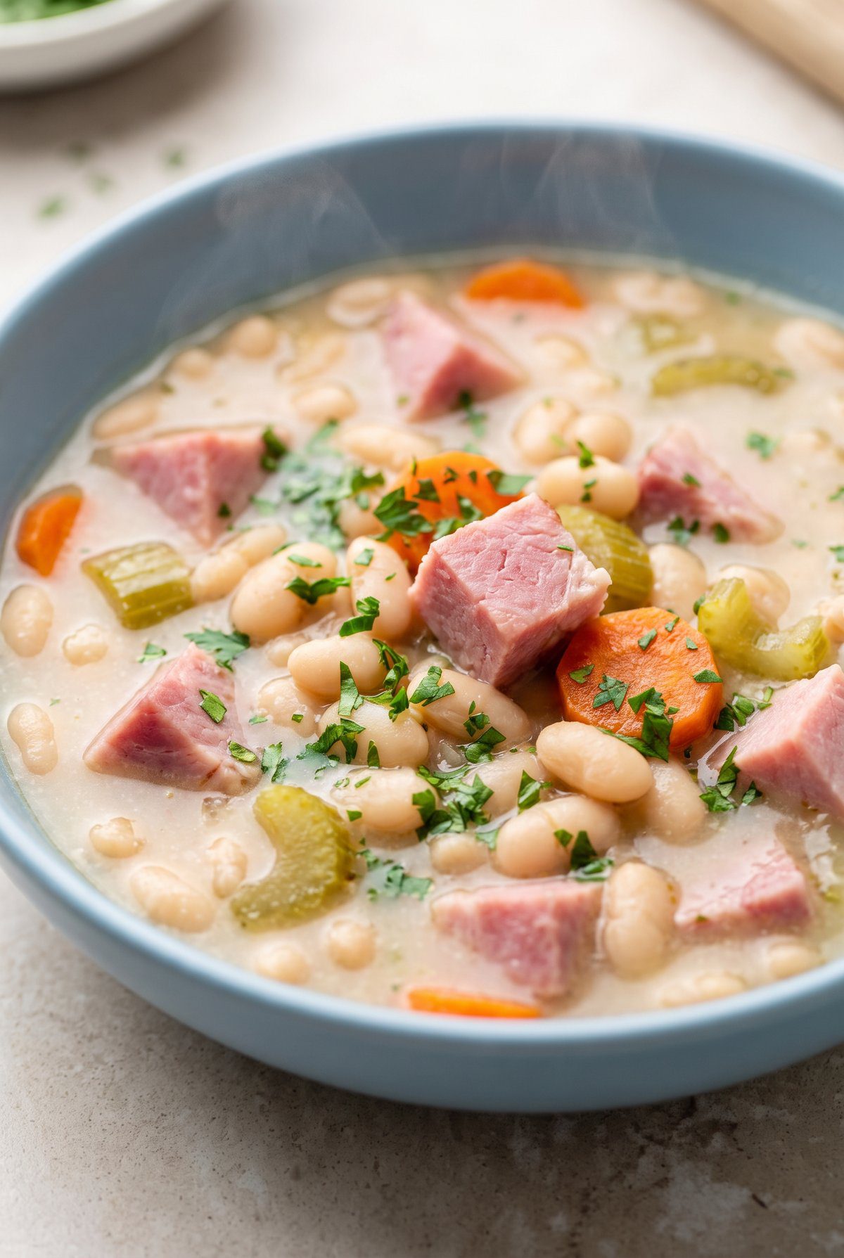 Close-up of Ham and Bean Soup