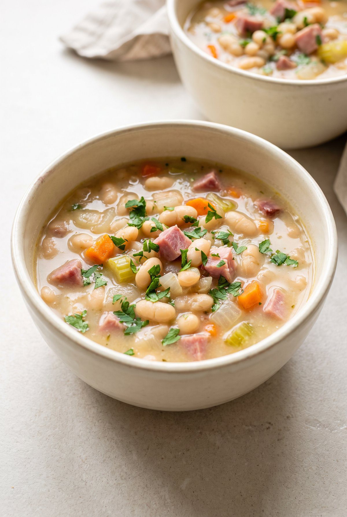 Ham and Bean Soup ready to serve