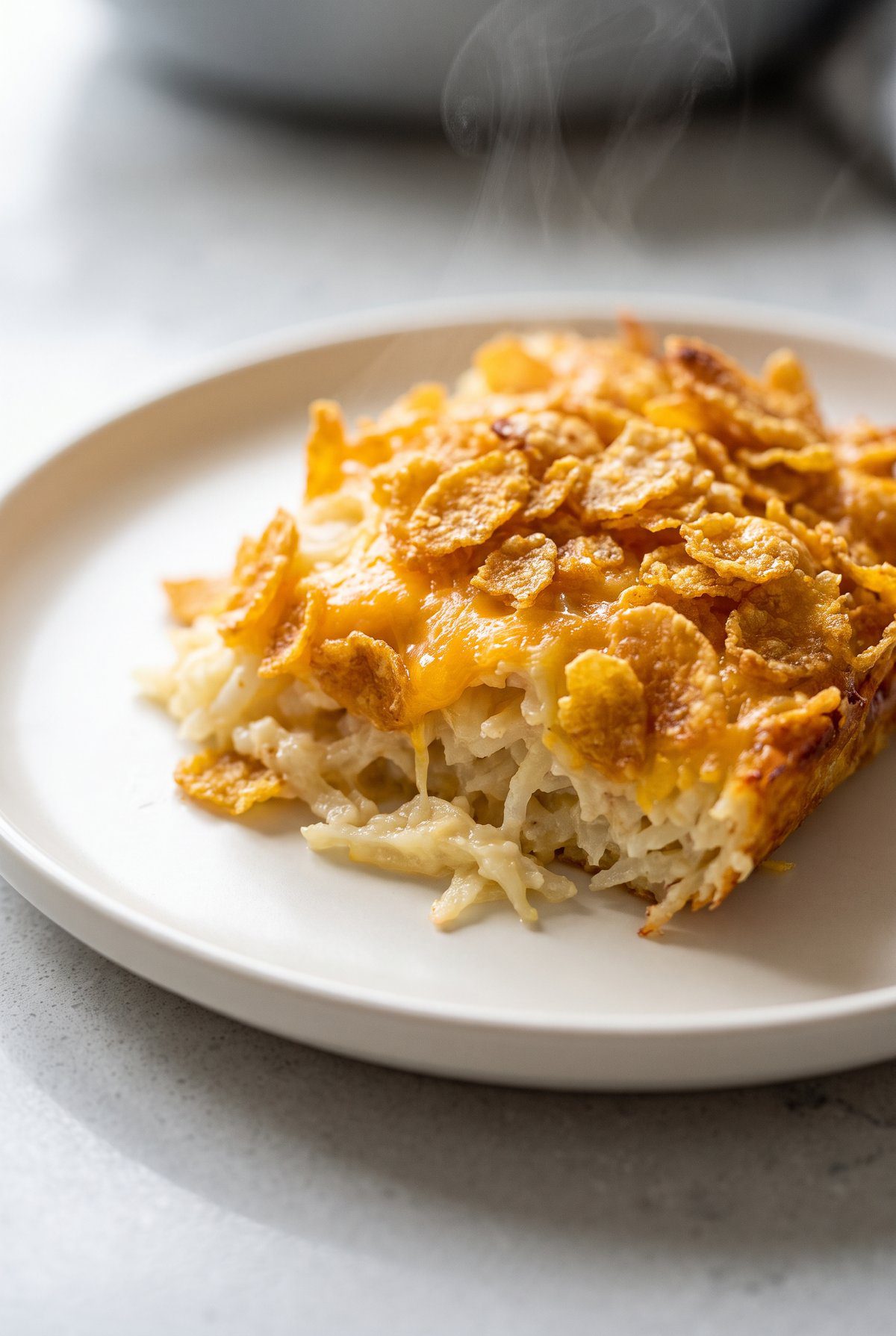 Close-up of Hash Brown Casserole