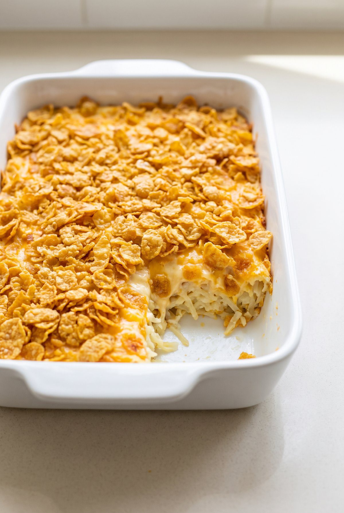 Hash Brown Casserole ready to serve
