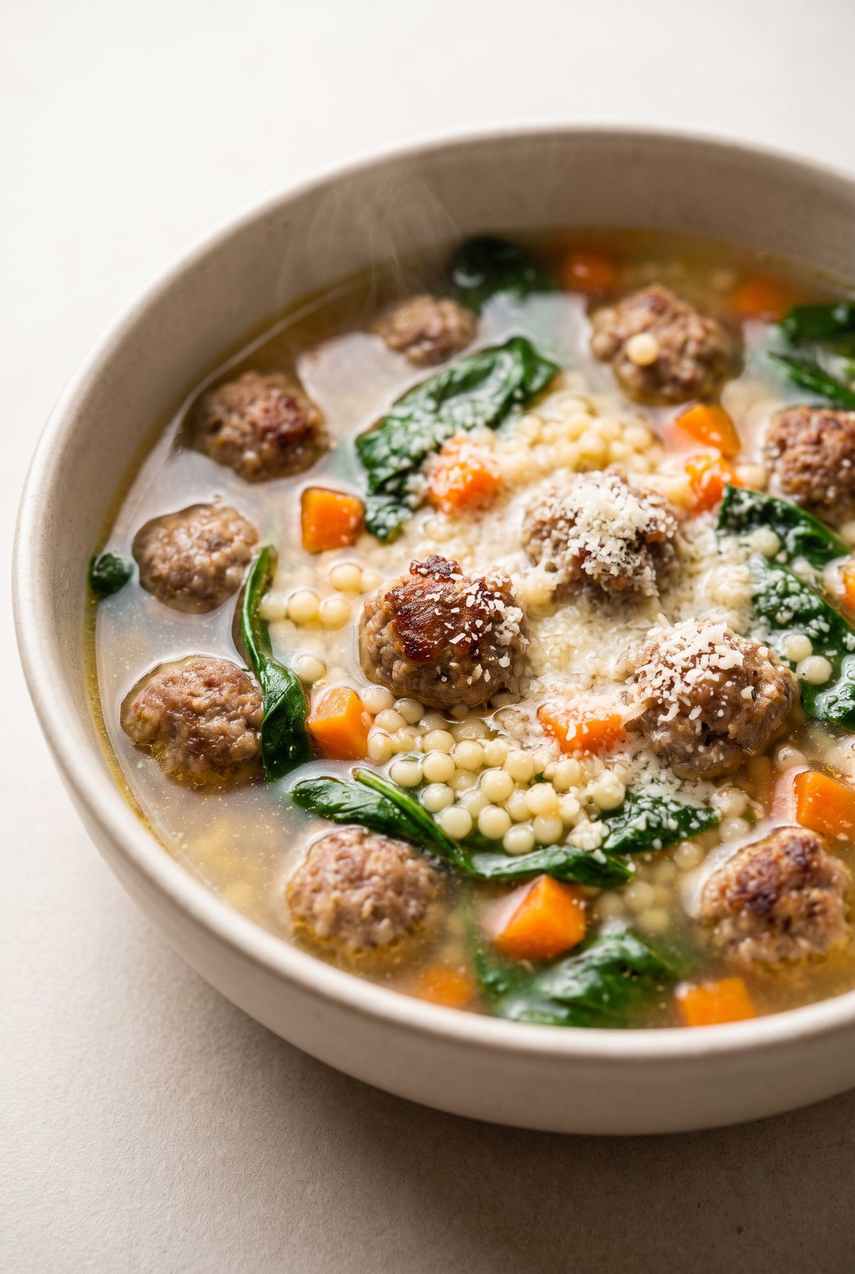Close-up of Italian Wedding Soup