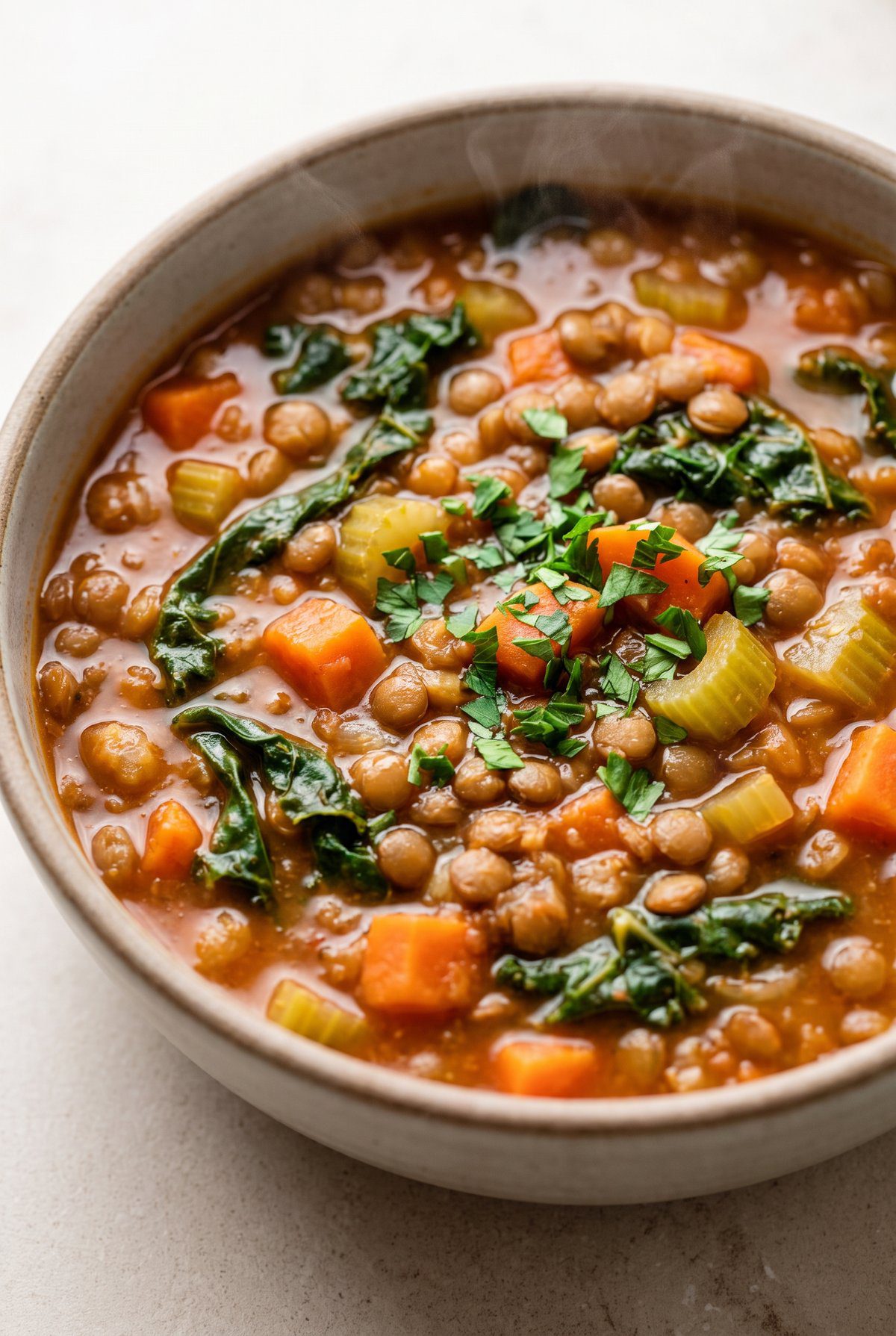 Close-up of Lentil Soup