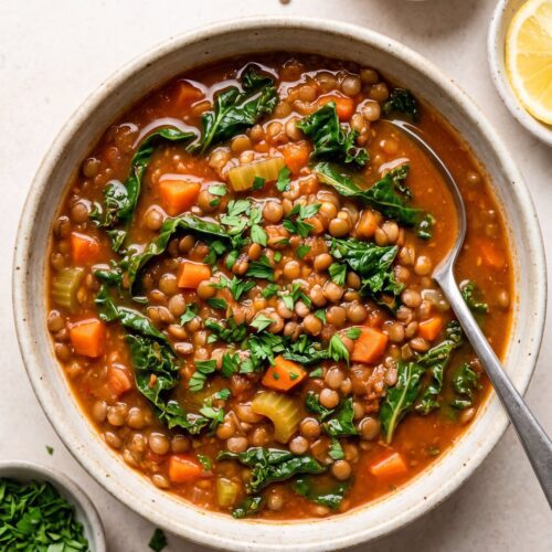 Lentil Soup with Kale and Lemon