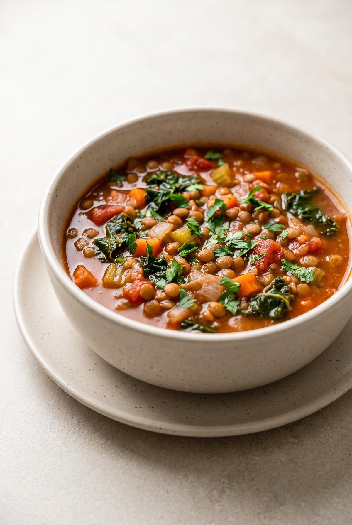 Lentil Soup ready to serve