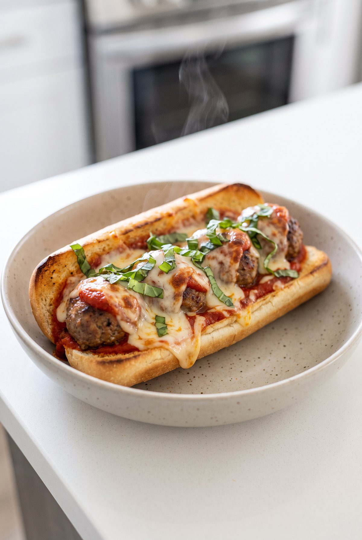 Meatball Subs served and ready to eat