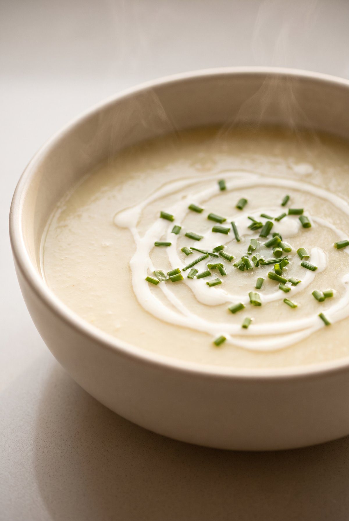 Close-up of Potato Leek Soup
