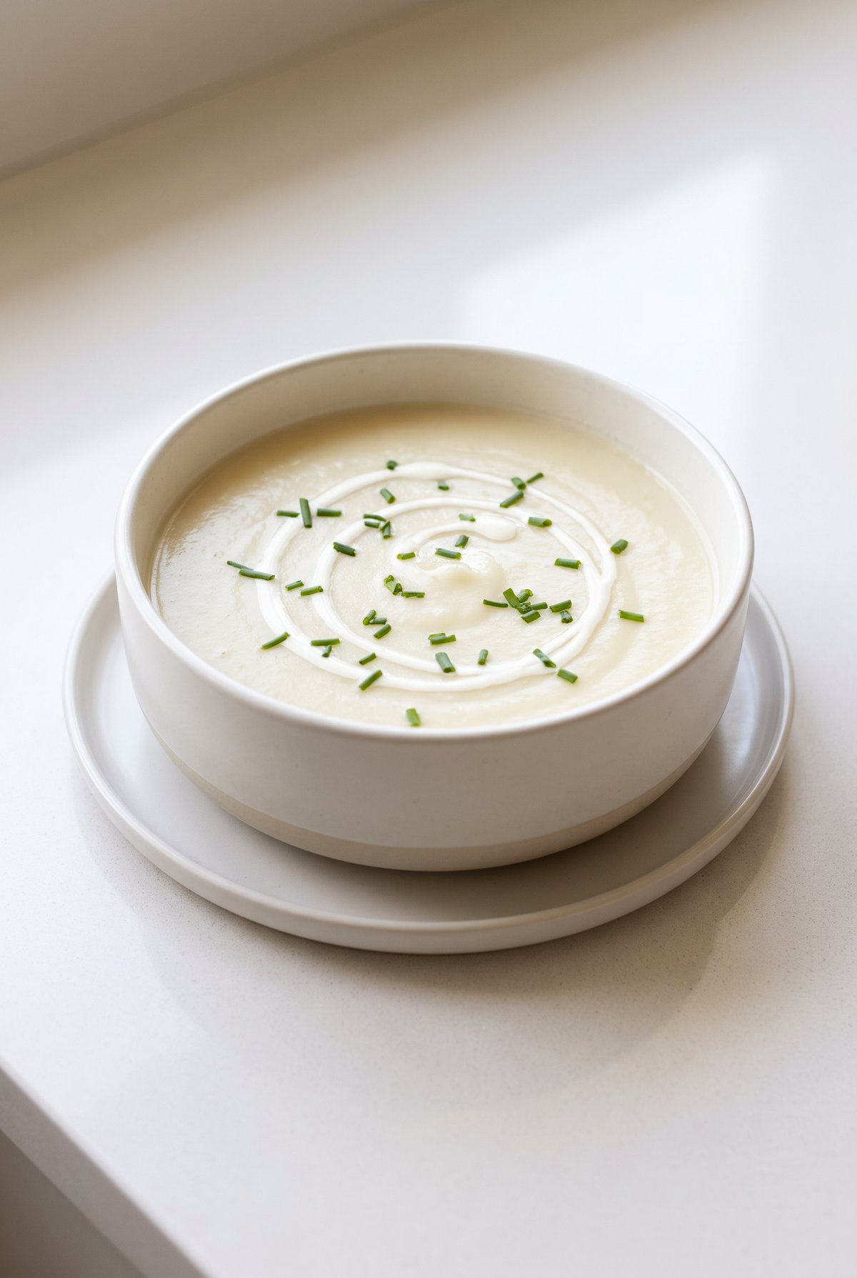 Potato Leek Soup ready to serve