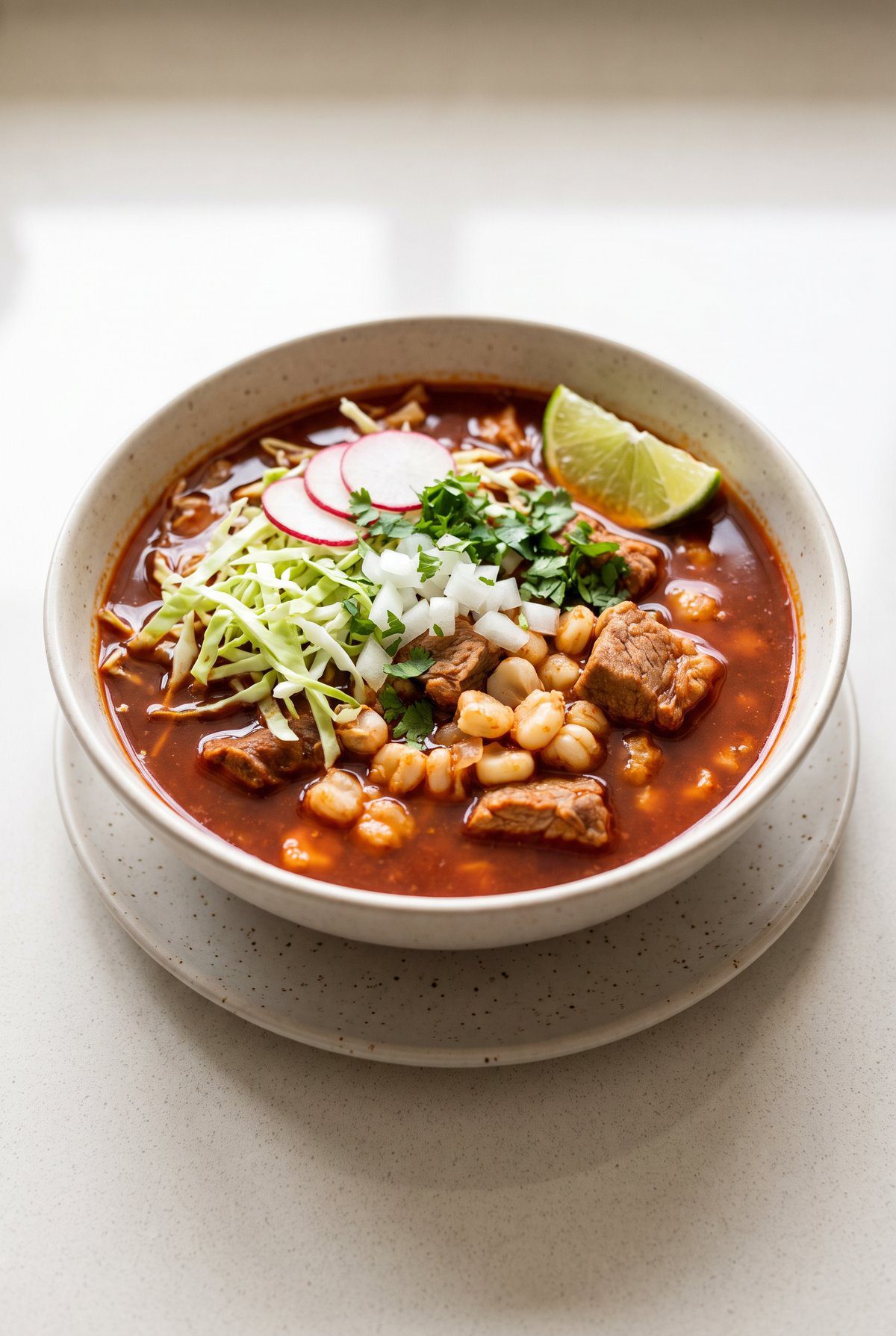 Pozole ready to serve