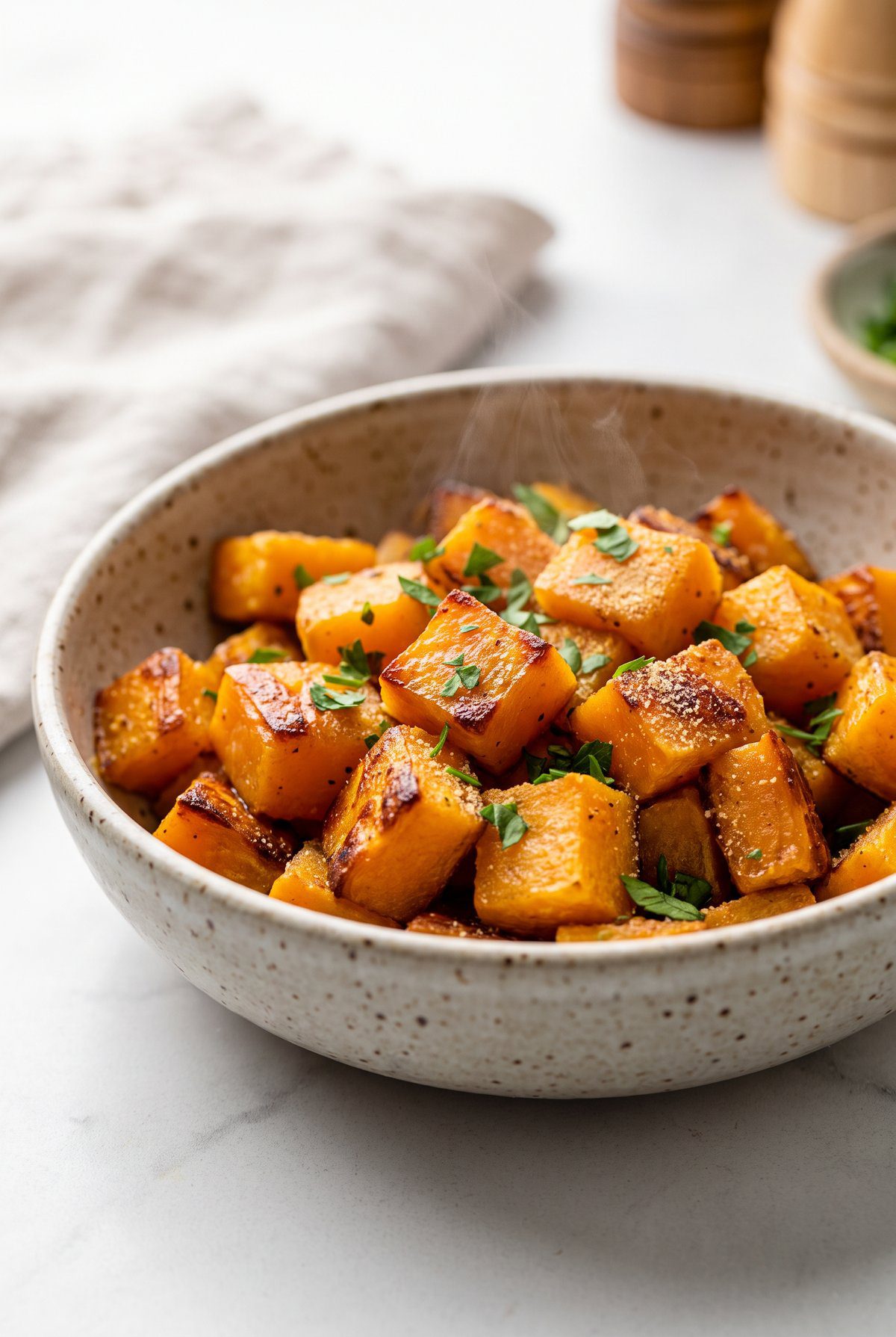 Roasted Butternut Squash served and ready to eat