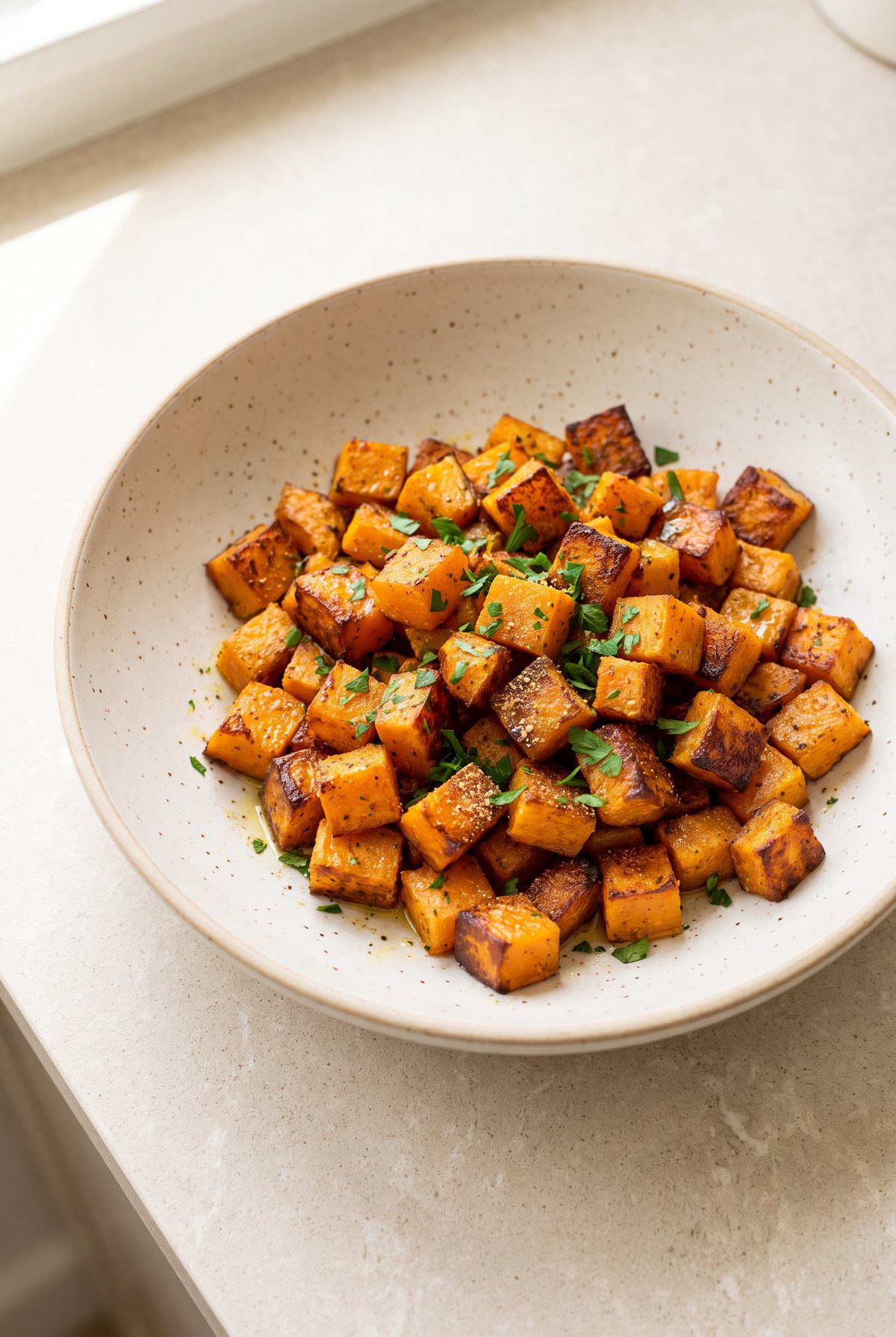 Roasted Butternut Squash ready to serve