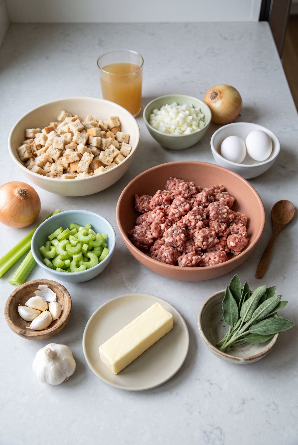 Ingredients for Sausage Stuffing