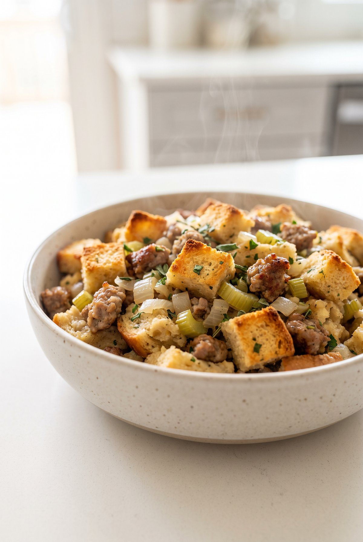 Sausage Stuffing served and ready to eat