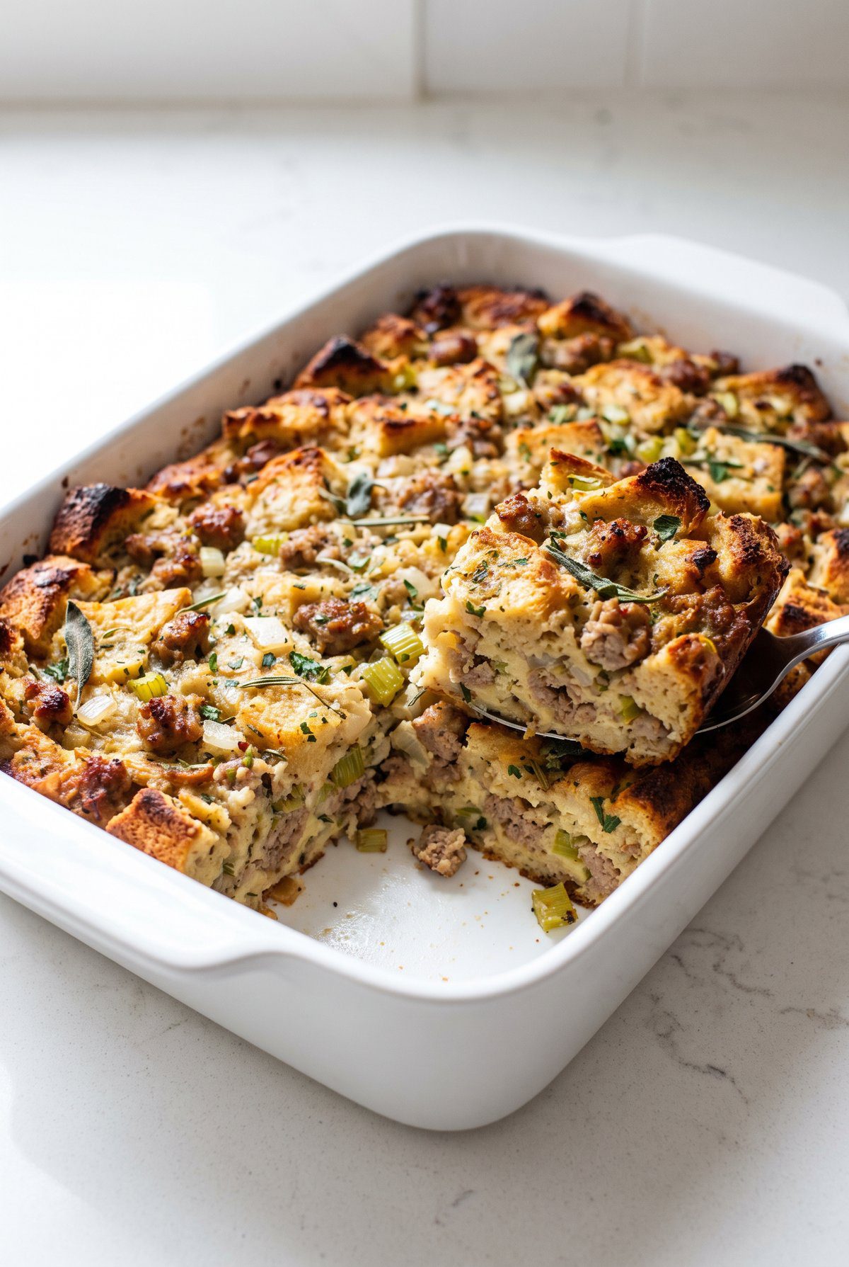 Sausage Stuffing ready to serve