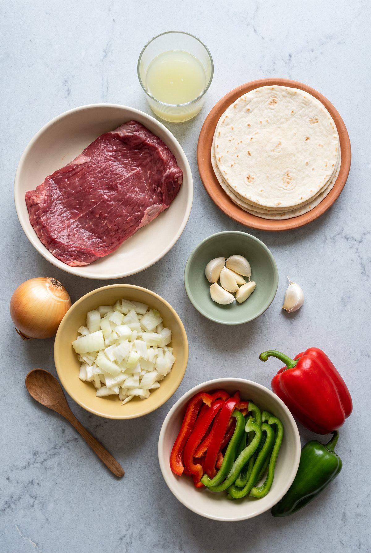 Ingredients for Steak Fajitas