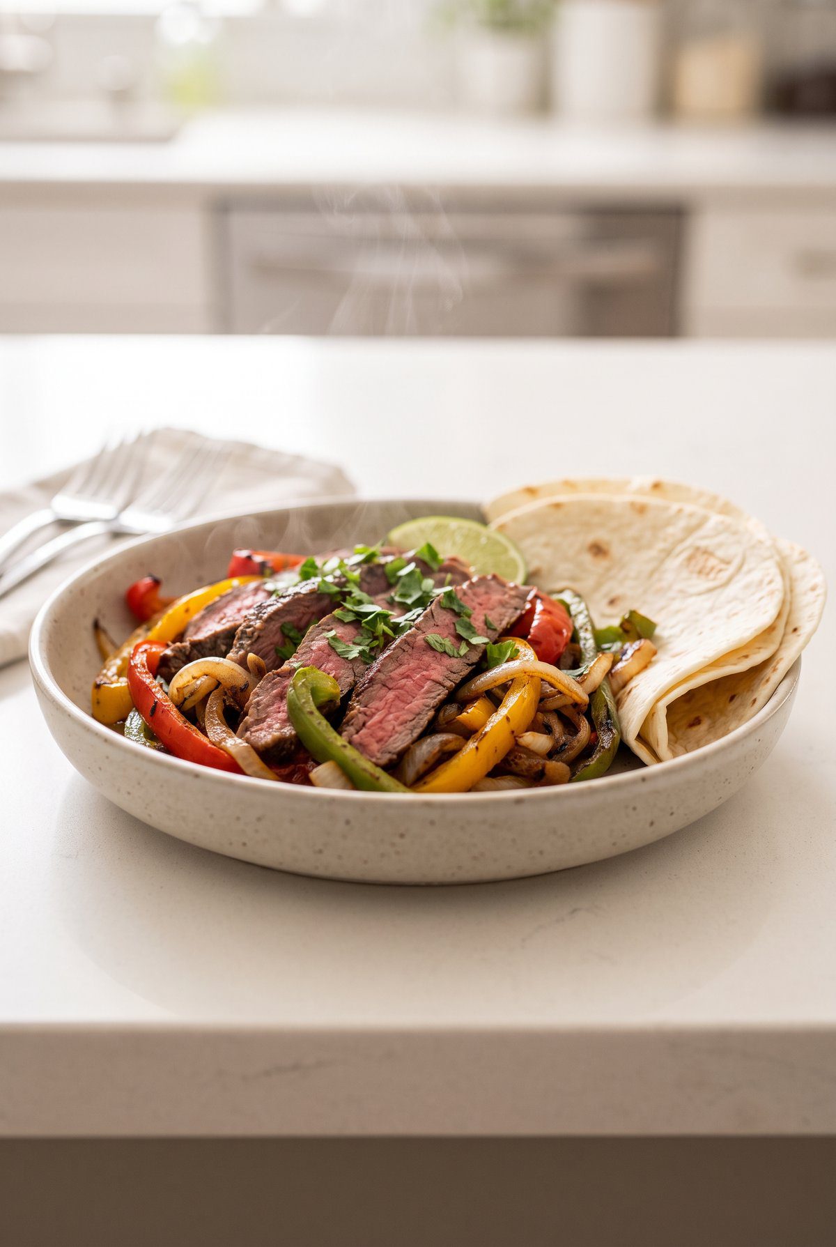 Steak Fajitas ready to serve